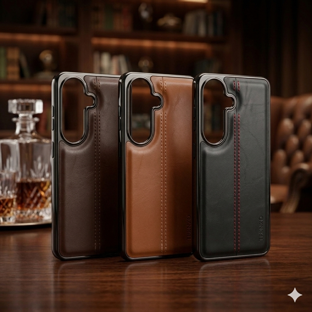 Premium Stitched Leather Case for Samsung Galaxy S23 Ultra / S24 / S24Ultra /S24fe / S25 /S25ultra /s25fe / S26 /S26Ultra  | Luxury Back Cover