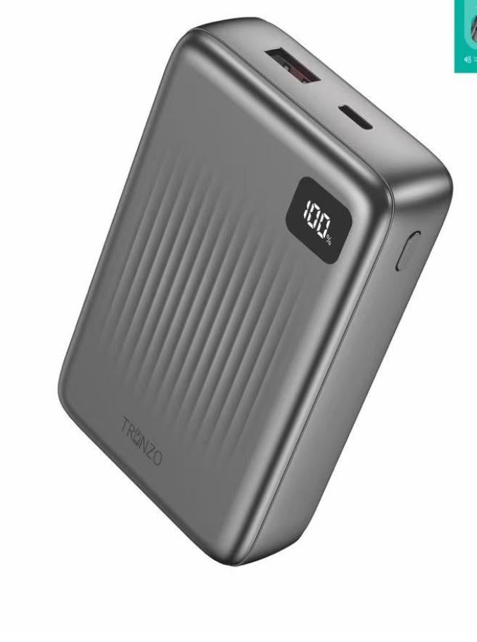 Tronzo 20000mAh TitanCharge Power Bank | 22.5W Fast Charging with Built-in Dual Cables & LED Digital Display (Model: PB-05)