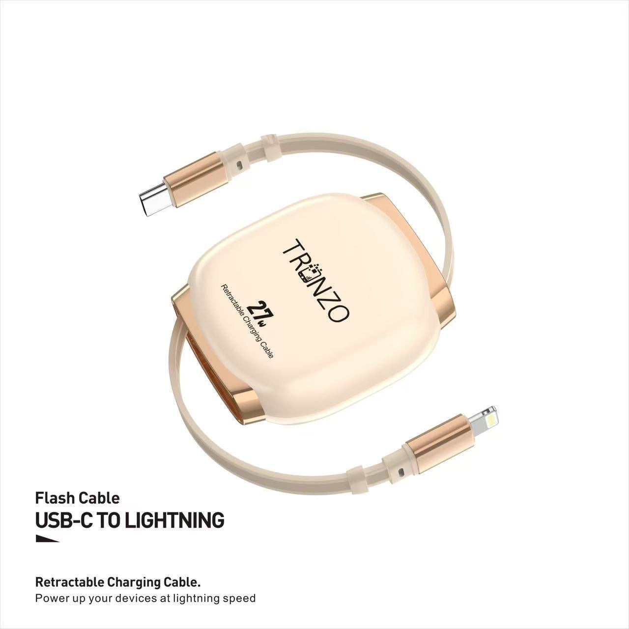 Tronzo 100W Retractable Fast Charging Cable (Type-C to Type-C / Type-C to Lightning)