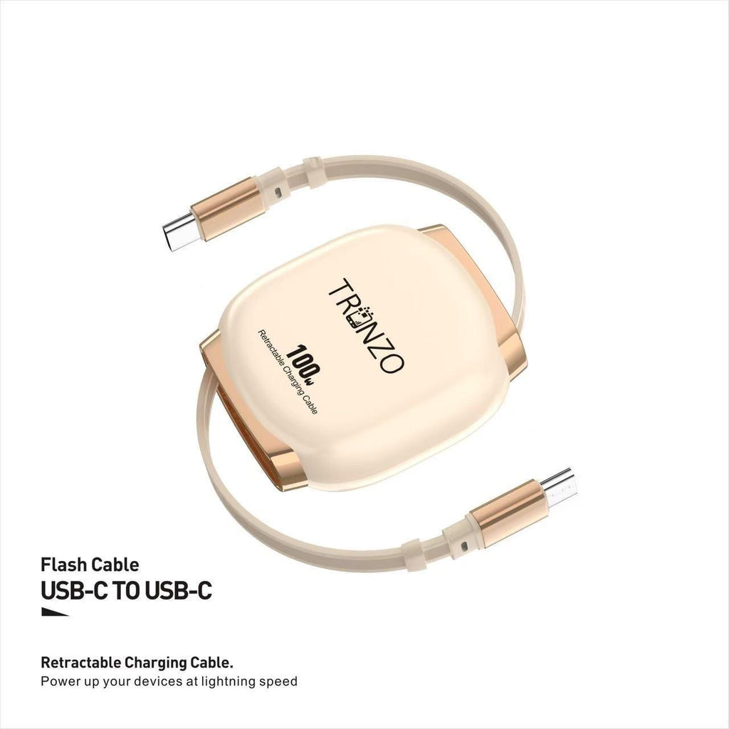 Tronzo 100W Retractable Fast Charging Cable (Type-C to Type-C / Type-C to Lightning)