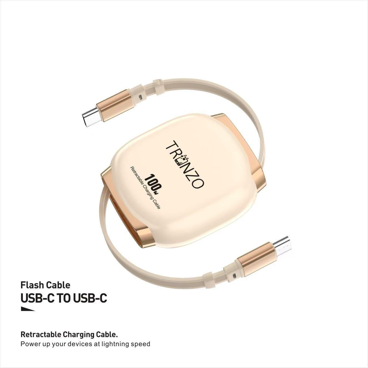 Tronzo 100W Retractable Fast Charging Cable (Type-C to Type-C / Type-C to Lightning)