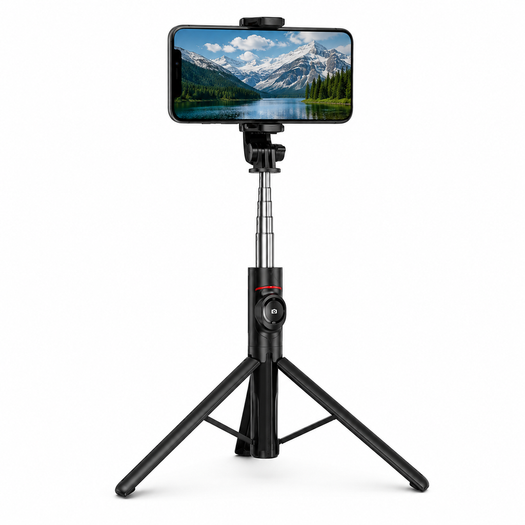 TRONZO SS-02 3-in-1 Selfie Stick Tripod with Bluetooth Remote | Extendable Mobile Stand for Android & iPhone