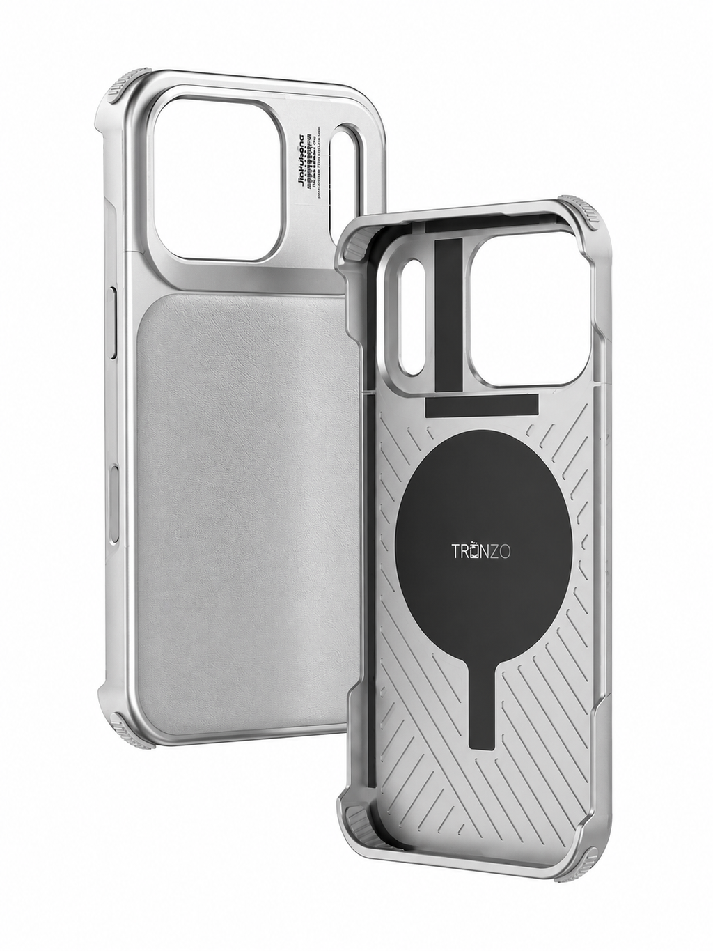 TRONZO iPhone 17 Pro Max Case | Sleek Metallic Frame Matte Leather Cover with Built-in Magnet