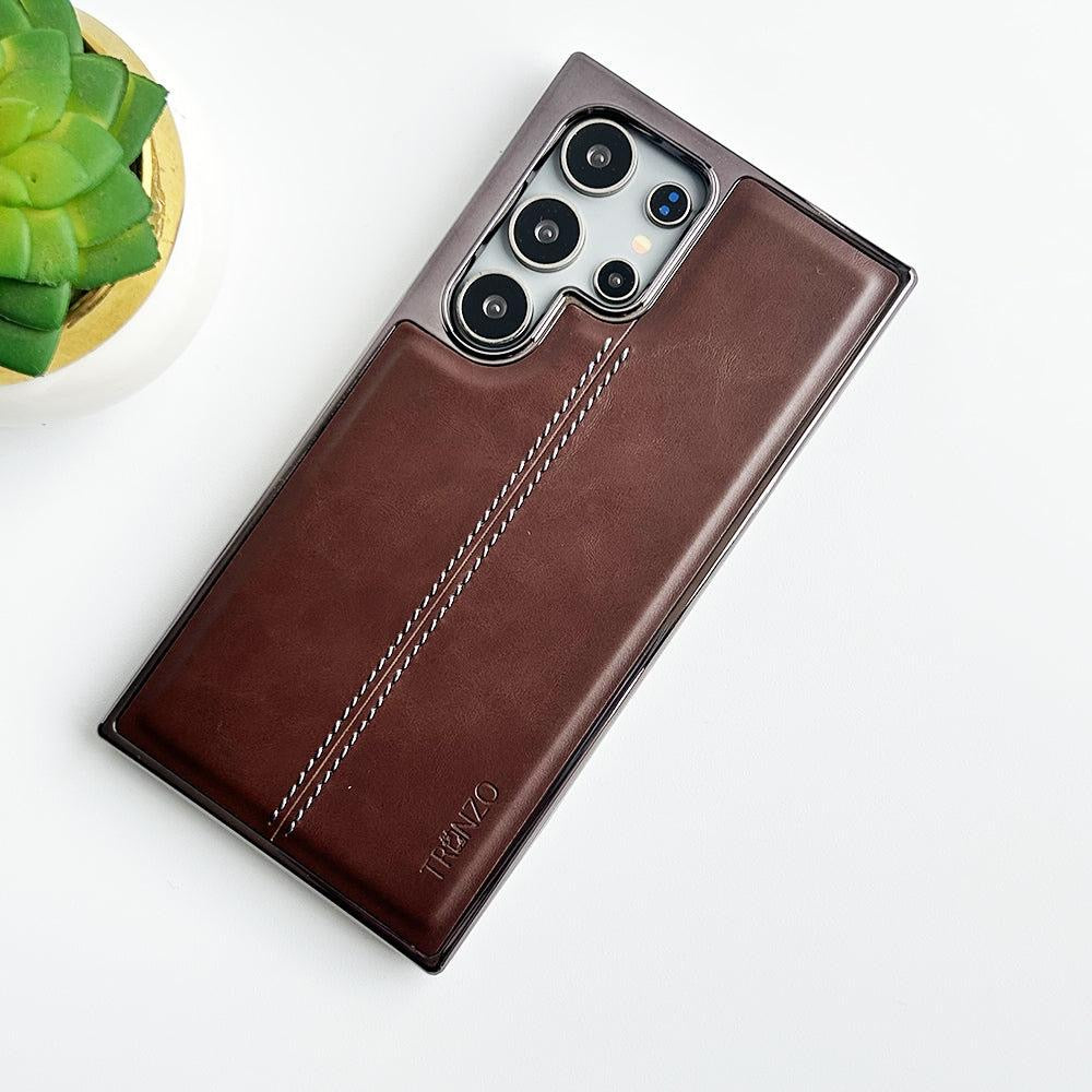 Premium Stitched Leather Case for Samsung Galaxy S23 Ultra / S24 / S24Ultra /S24fe / S25 /S25ultra /s25fe / S26 /S26Ultra  | Luxury Back Cover