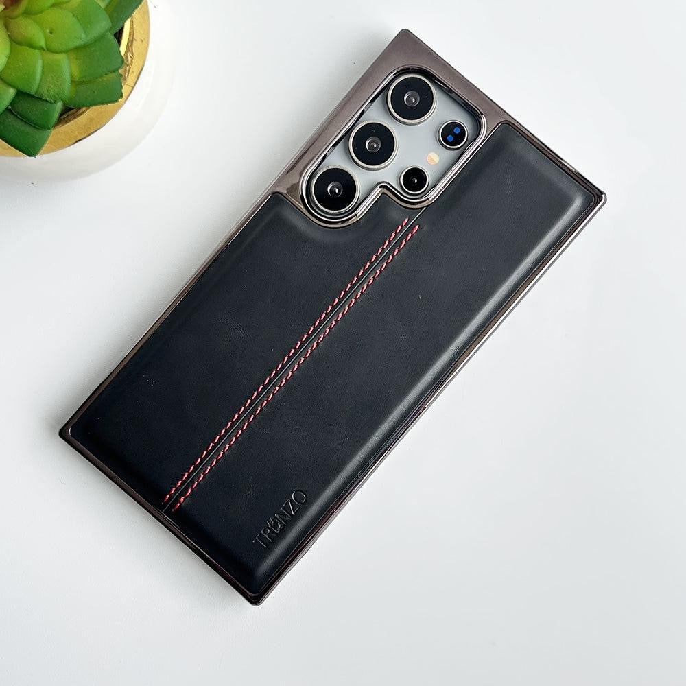 Premium Stitched Leather Case for Samsung Galaxy S23 Ultra / S24 / S24Ultra /S24fe / S25 /S25ultra /s25fe / S26 /S26Ultra  | Luxury Back Cover