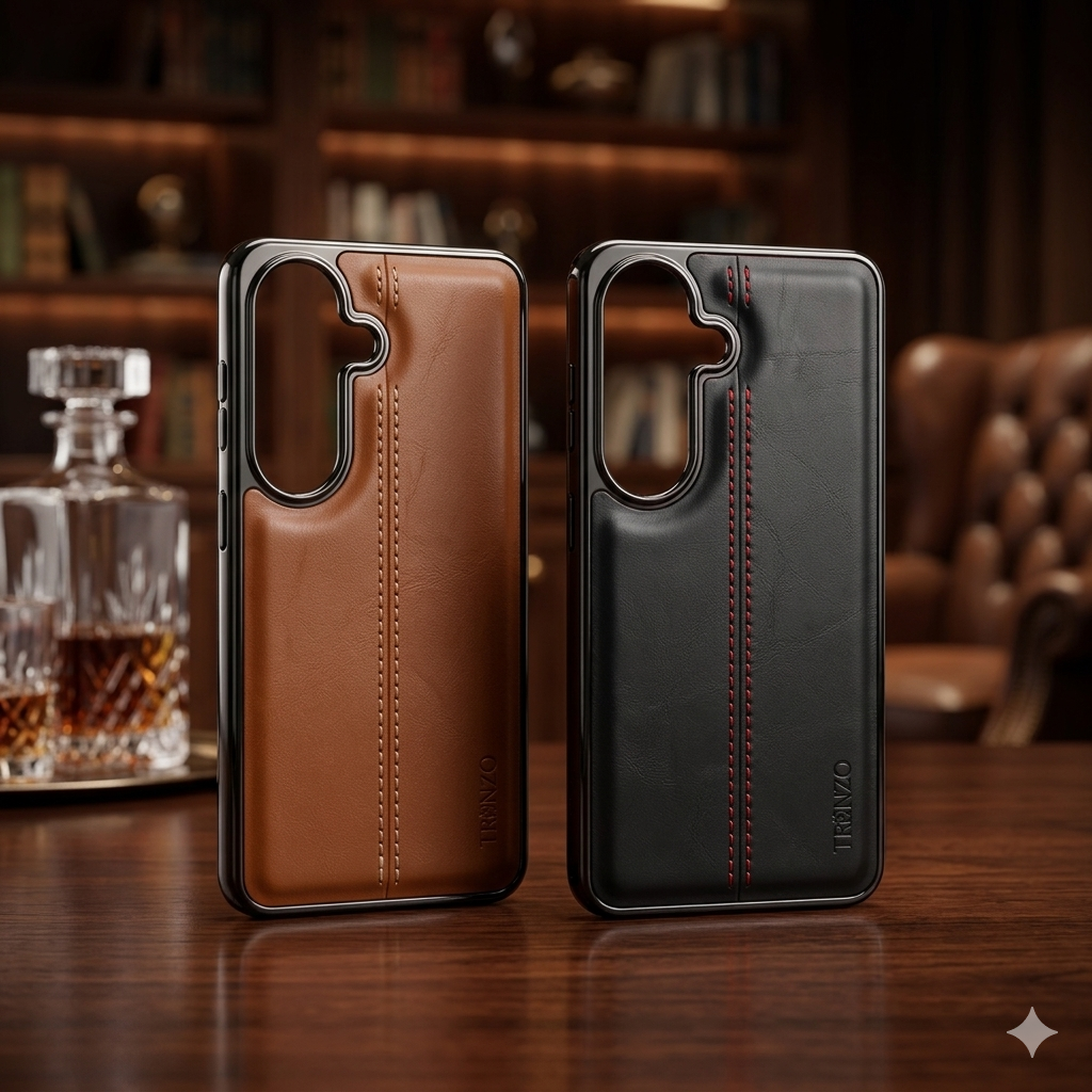 Premium Stitched Leather Case for Samsung Galaxy S23 Ultra / S24 / S24Ultra /S24fe / S25 /S25ultra /s25fe / S26 /S26Ultra  | Luxury Back Cover