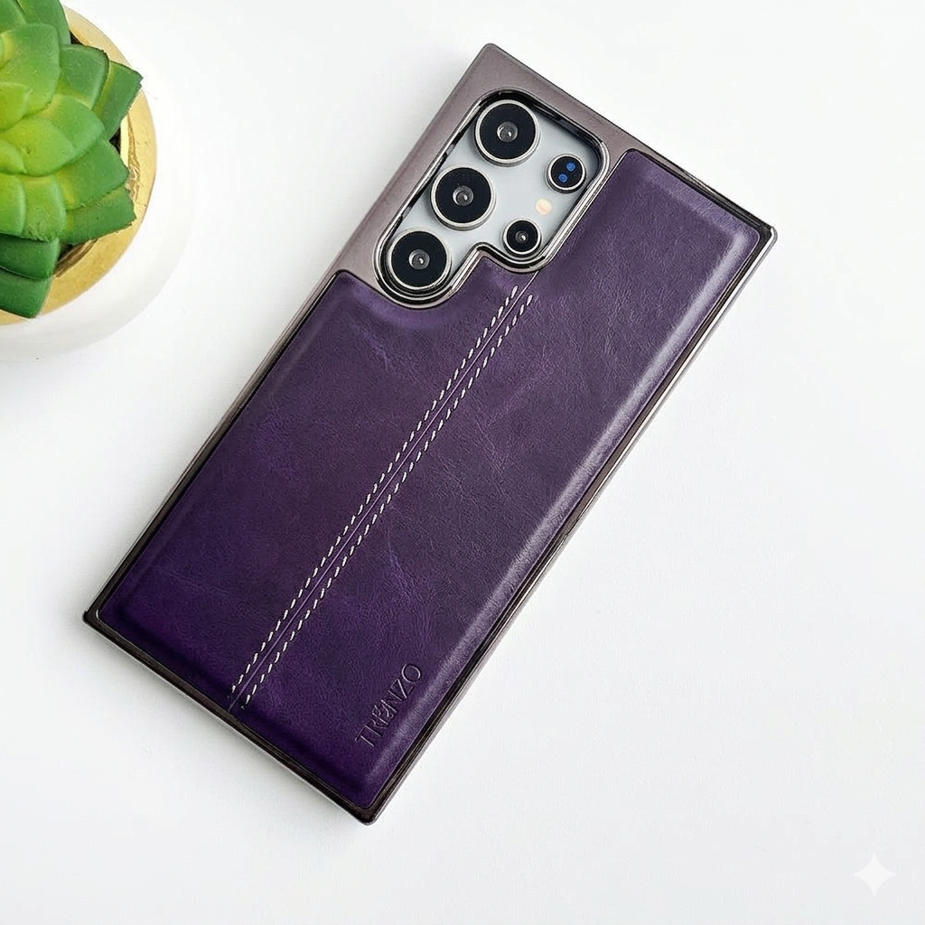 Premium Stitched Leather Case for Samsung Galaxy S23 Ultra / S24 / S24Ultra /S24fe / S25 /S25ultra /s25fe / S26 /S26Ultra  | Luxury Back Cover